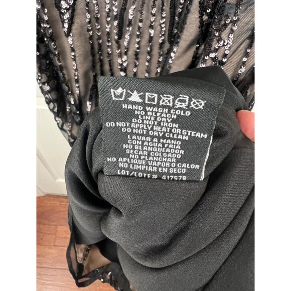 R&M Richard Black Sleeveless All Over Sequin Bodycon Dress 1920s Flapper Size 12 - Picture 8 of 8